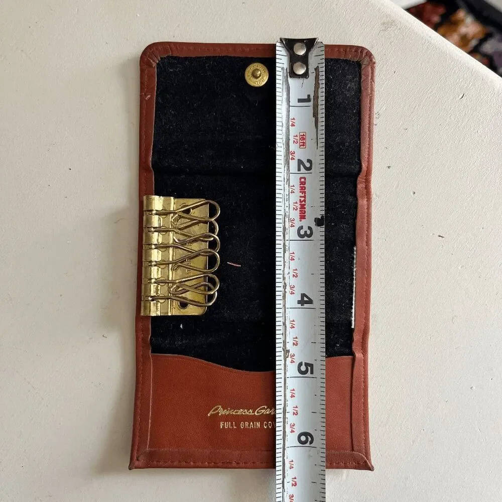 Princess Gardner Leather Key Wallet Full Grain Cowhide 6 Hook Cognac
